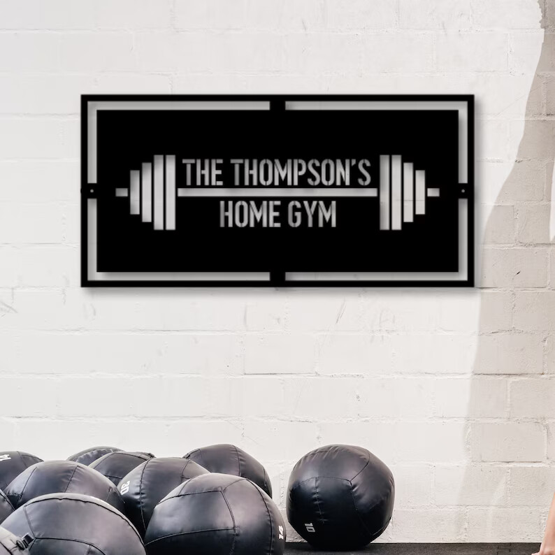 Personalized Home Gym Sign, Custom Metal Gym Sign, Home Gym Sign, Workout Sign