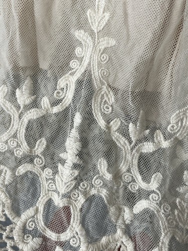 y2k Tank Top Size S Lace Knit Racerback Strap Cream romantic boho western - Picture 3 of 7