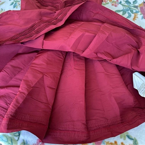 Abito corto rosso Valentino cuore faglia A-Line plissettato rosso scuro taglia 42/media - Foto 12 di 16