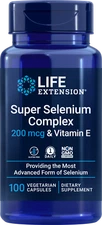 Super Selenium Complex - 200 mcg & Vitamin E - 100 Veggie Caps Life Extension