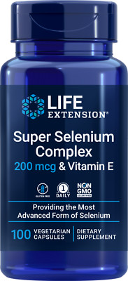 Super Selenium Complex - 200 mcg & Vitamin E - 100 Veggie Caps Life Extension