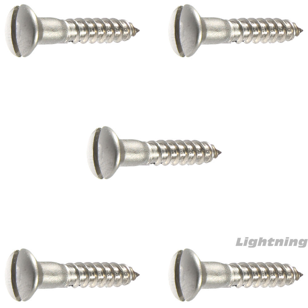 Oval Head Slotted Wood Screw Stainless Steel #12 x 3