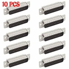 10 Pcs Pack DB25 25 Pin Male D-SUB Solder Cup Connector Adapter Plug Assembly