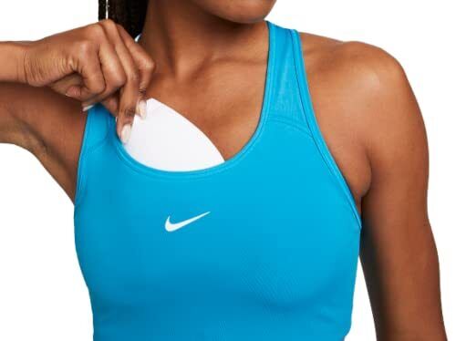 Nike Women's Plus Size Swoosh Padded Sports Bra Laser Blue/White 2X  BV3636-448