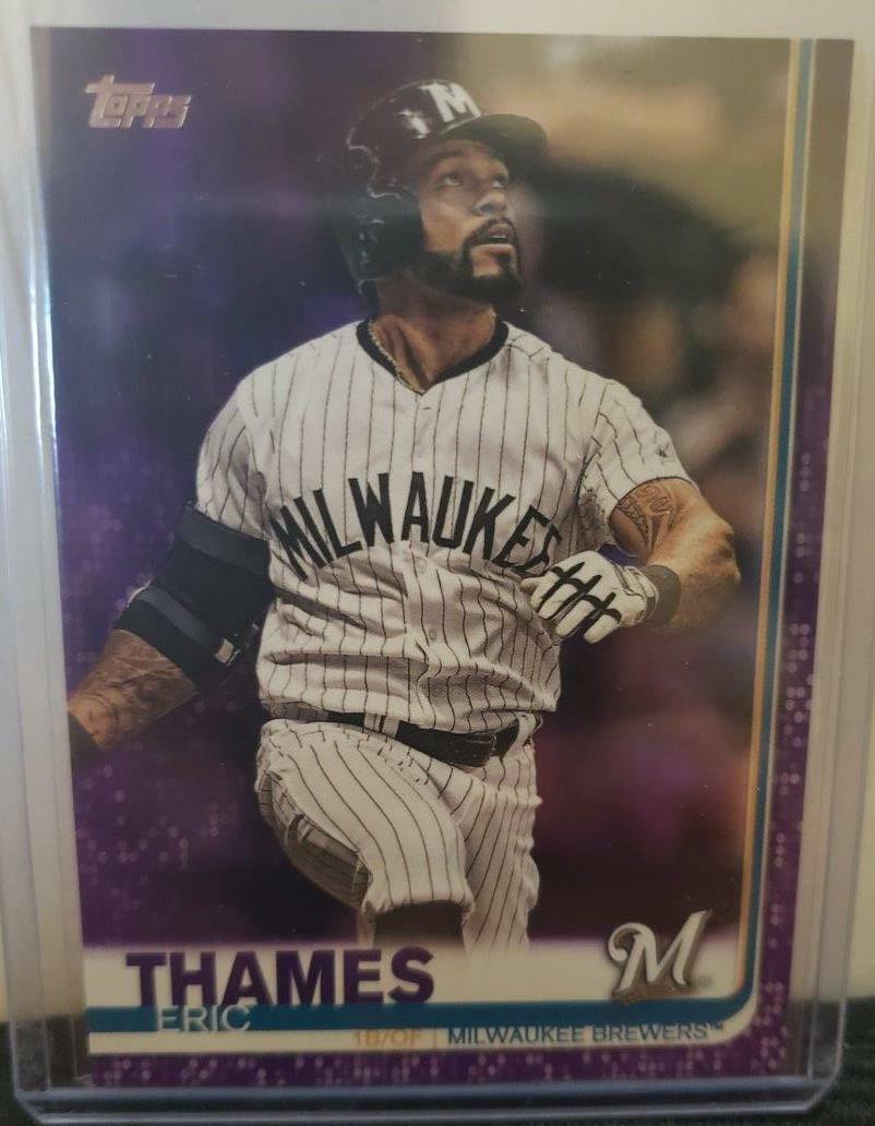 meijer card sleeves 2019 Topps Series 2 #695 Eric Thames Meijer Purple Parallel