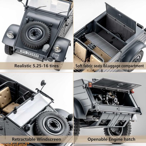 RocHobby 1/12 RC Crawler Kubelwagen Tipo 82 Modello Auto RC 8 Km/h Telecomando - Foto 3 di 8