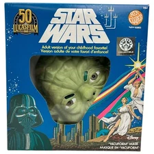 Star Wars Ben Cooper Yoda Mask Rubies Vacuform One Size 50th Anniversary w/Box
