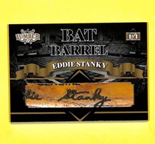 2022 Leaf Lumber Eddie Stanky 1/1 Game Used Bat Barrel Card Brooklyn Dodgers