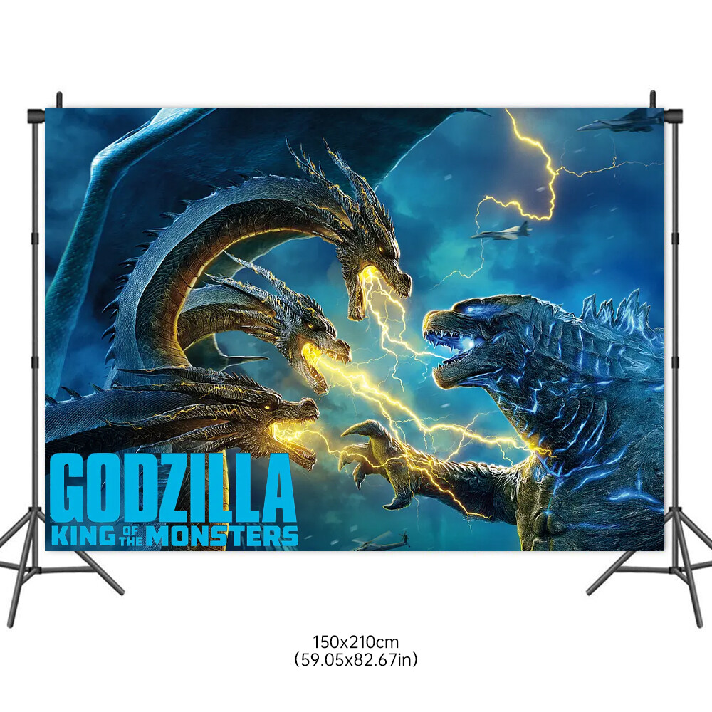 Godzilla Vs Kong Birthday Backdrop Photograph Studio Background Party godzilla-vs-kong-birthday-backdrop-photograph-studio-background-party