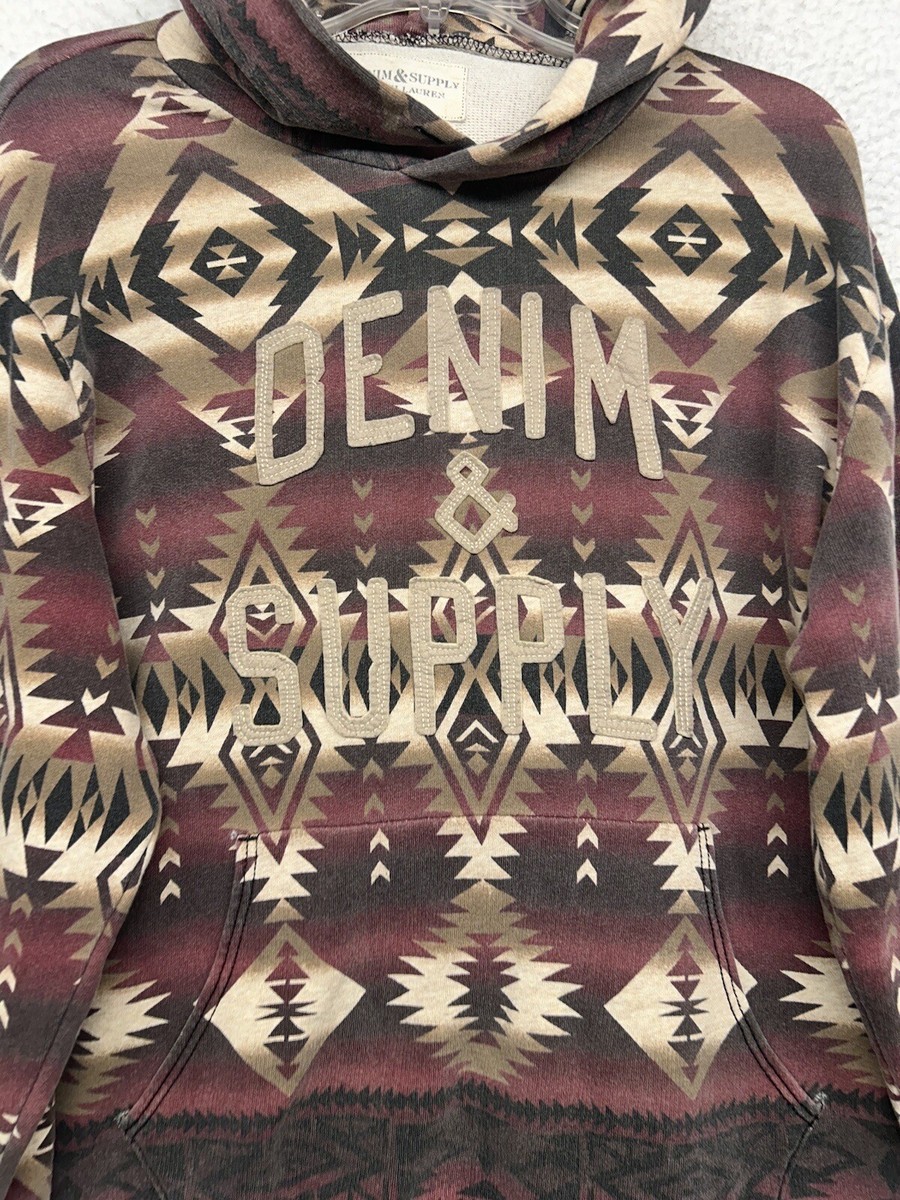 Denim & Supply Ralph Lauren Hoodie Mens Extra Large Aztec Hooded