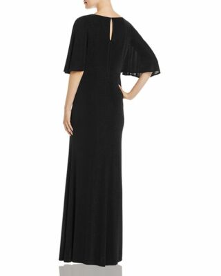 Aqua Womens Black Metallic Plunging Evening Formal Dress Gown 6 BHFO 9408 for sale online