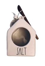 RAE DUNN Salt Pig Cellar w/ Spoon BIRDHOUSE Farmhouse Shape VHTF NWT Rare