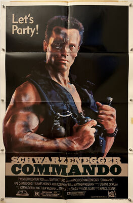 COMMANDO Original One Sheet Movie Poster - 1985 - SCHWARZENEGGER