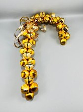 Metal Gold Jingle Bells Wreath Christmas Wall Door Hanging Decor 15" Tall