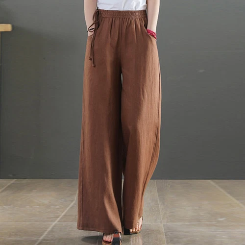 Women Loose Fit Elastic Waisted Palazzo Pant Ladies Daily Wear Casual - Picture 7 of 54