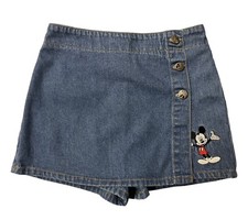 Vtg Disney Mickey Mouse Skort Shorts Girls Size 8 24 Jerry Leigh Denim Skirt USA