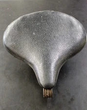 Vintage Bike Saddle Leather Black with Spring, Jc Higgins, Schwinn, Rollfast