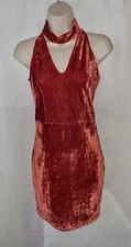 (AB) BNWT Gorgeous brown velour MISS PRETTY WORLD party evening dress Size 8