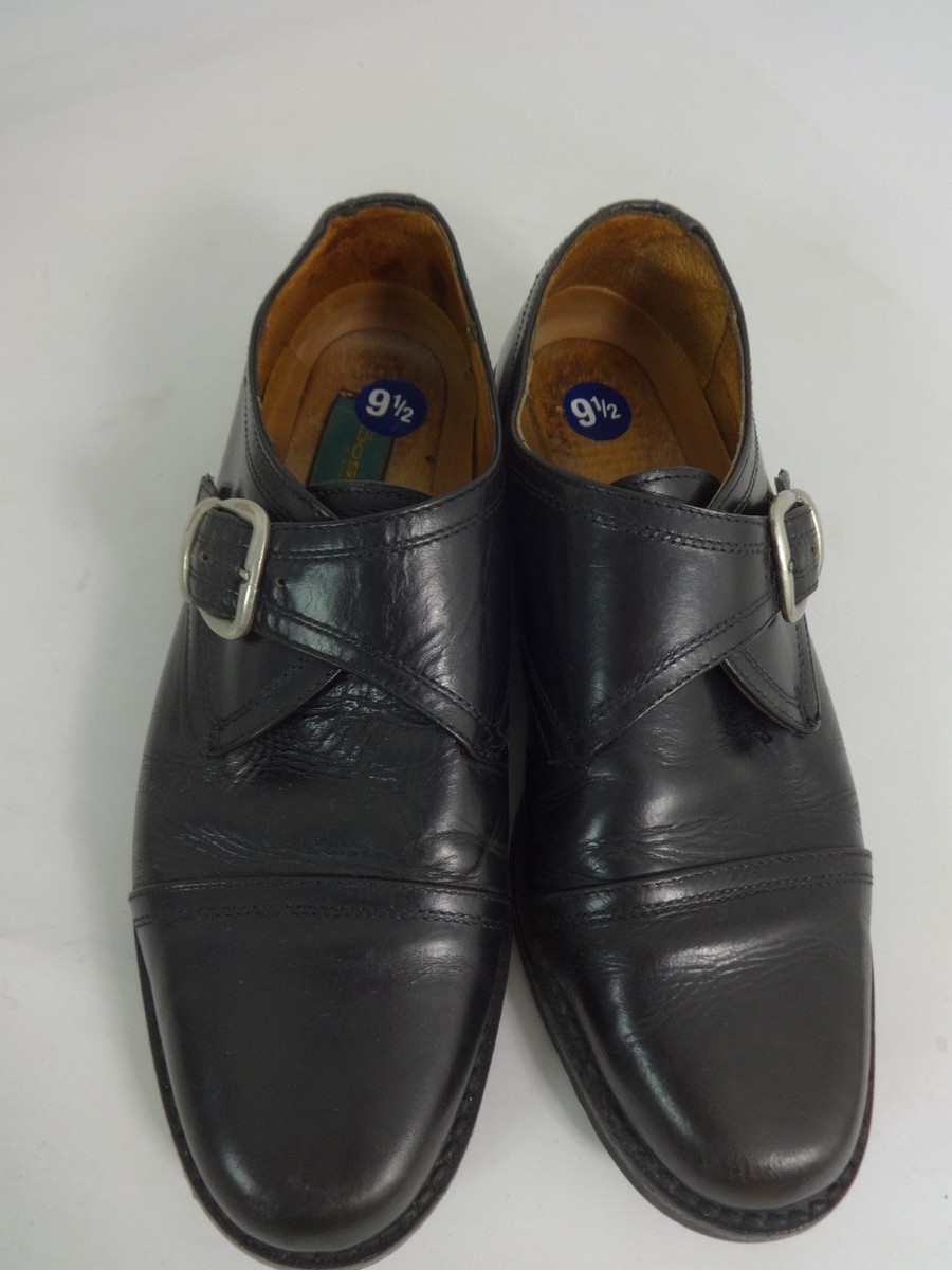 BOSSETTY MENS BLACK LEATHER BUCKLE OXFORD DRESS SHOES SIZE  display picture 3