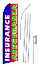 Bilingual Blue/Red Insurance Aseguranza Flag Bundle