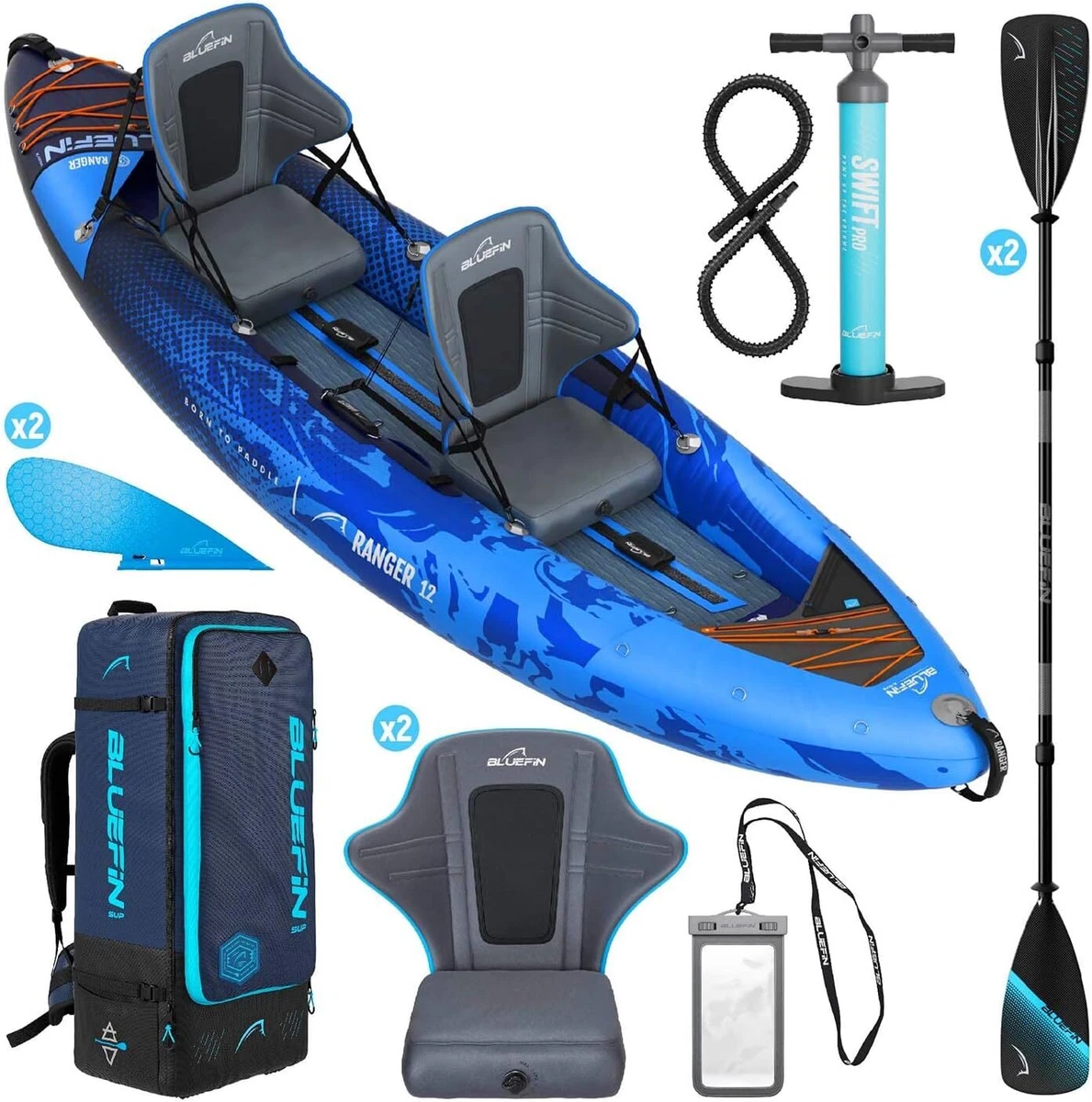 Bluefin Ranger Inflatable 2 Seat Tandem Kayak RRP £599 | eBay