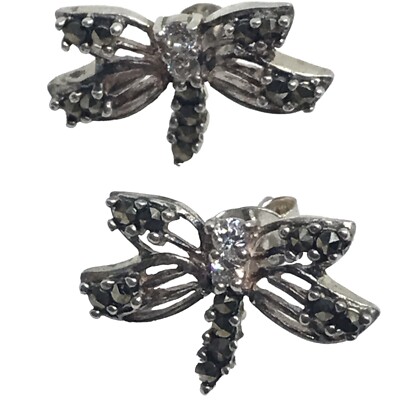 Sterling Silber Ohrstecker Drachenfliege Markasit 