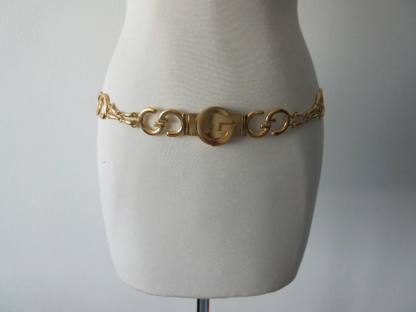 Ceinture chaîne plaquée or vintage GUCCI 85