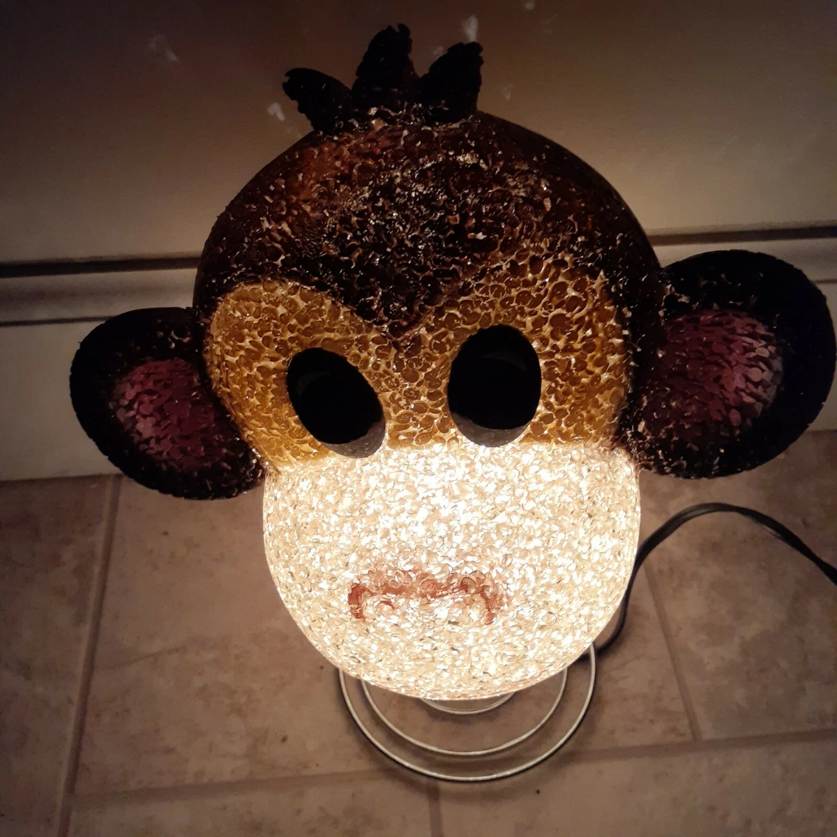 Monkey Face Melt Plastic Popcorn Lamp Spring Base Electric Kids