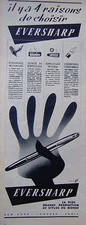 1952 EVERSHARP PRESS AD THE WORLD'S LARGEST PEN PRODUCTION