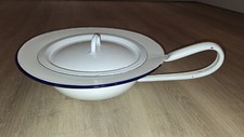 DDR Bettpfanne mit Deckel Emaille Schieber Nachttopf Email Bettschieber