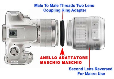 Anello Inversione Macro 49mm-58mm - Adattatore Maschio-Maschio Per Fotocamera - Foto 2