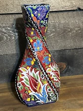 12" Turkish Handmade Twisted Vase Traditional Home Décor Gift Sedef Turkey