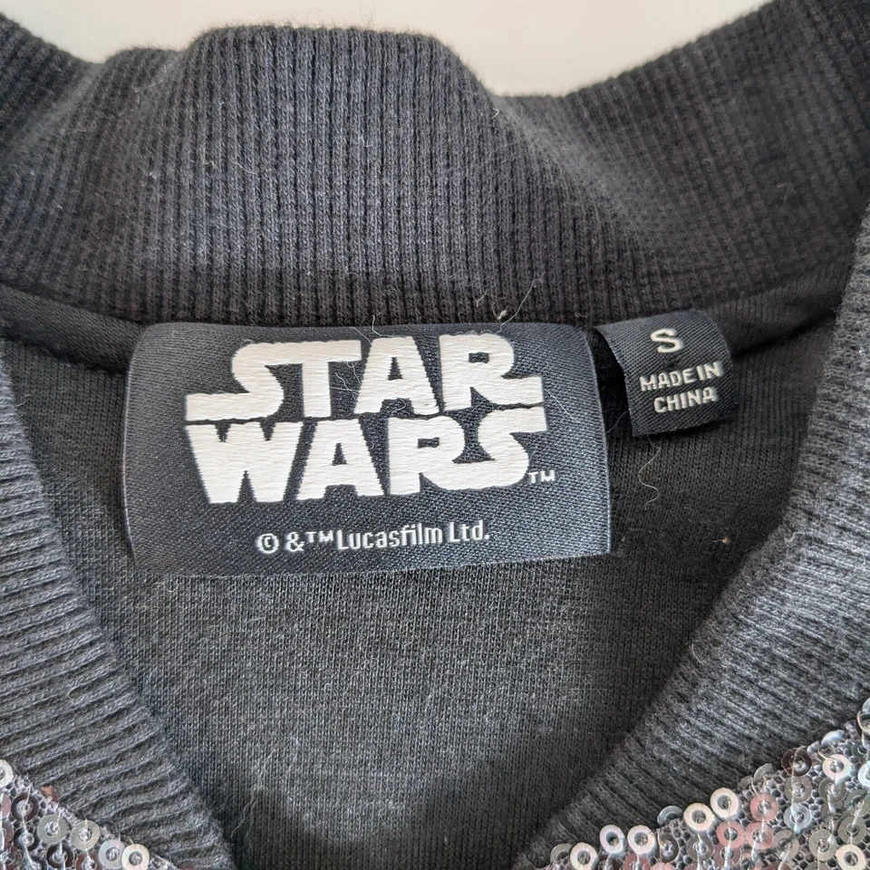 Star Wars Rogue One Women's S Small Sequined Black Lightweight Bomber Jacket - Image 4 of 4