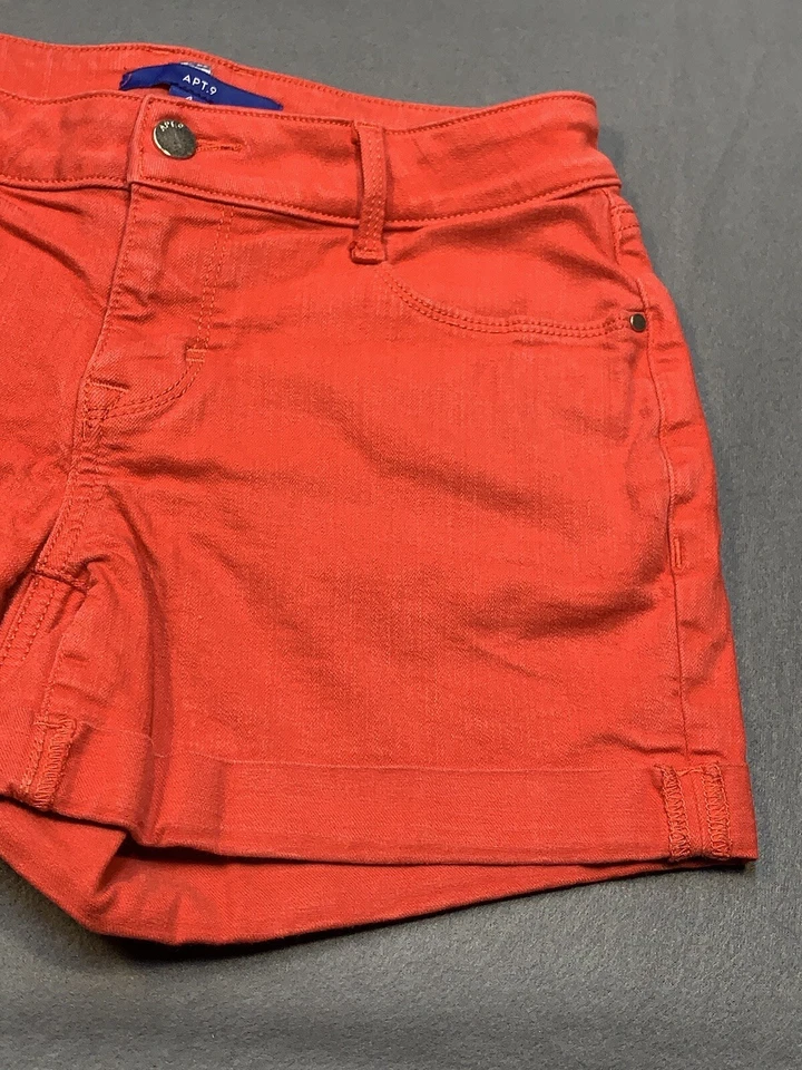 Shorts Apt 9 casual adulto 4 feminino vermelho stretch chino - Imagem 3 de 4