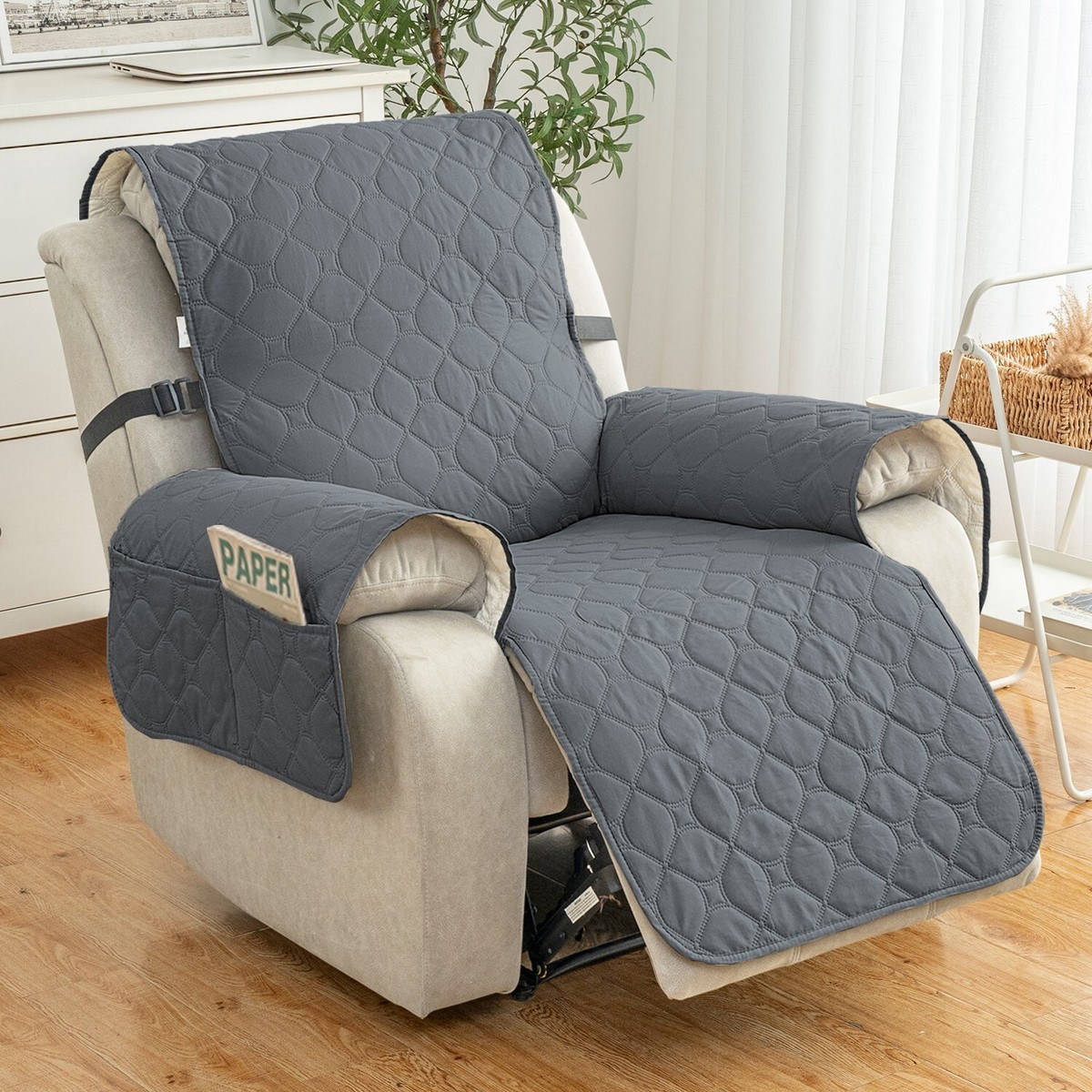 100% waterproof non-slip recliner sofa cover, stretch-strap