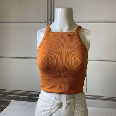 #ad ATHLETA Aurora Seamless High Neck V Back Tank Women#x27;s Size Small Coral $12.37