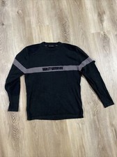Vintage Harley Davidson Mens Size Med Mens Pullover Sweater Patch Sleeves Black
