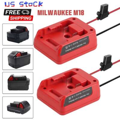 1~2x DIY Power Wheel Adapter Holder For Milwaukee M18 18V Battery Dock Connector