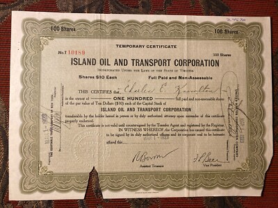 1923 Island Oil And Transport Corporation