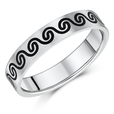 Titan Ring keltischer Designer flache Form Ehering 5 mm 