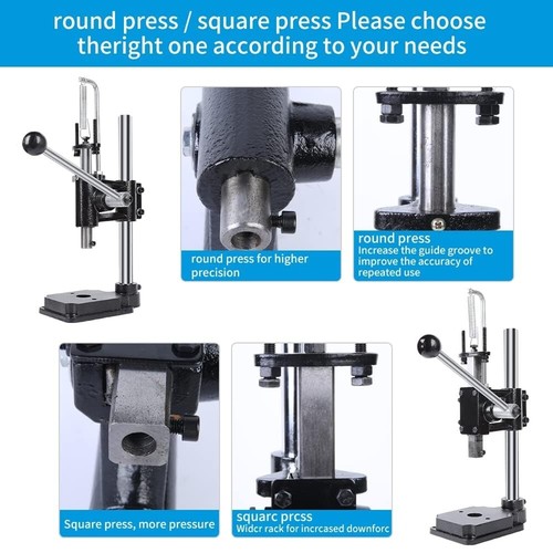 AOOK Leather Hole Puncher Manual Punch Arbor Press & Iron Base for DIY Parts - Picture 4 of 5