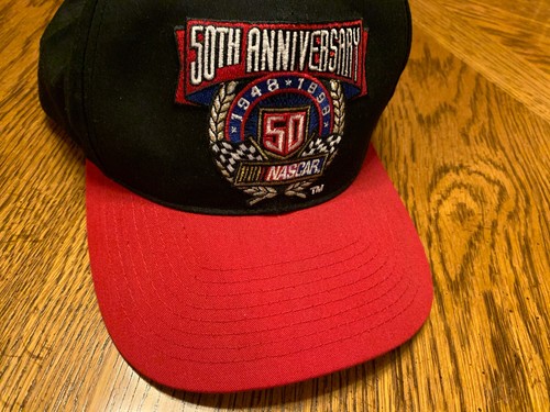 Hat NASCAR Racing 50th Anniversary Hat Auto Racing Cap Adjustable Red/Black - 第 11/11 張圖片