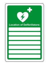Location of defibrillators - AED safety sign - for indoor/outdoor usage PVC, St