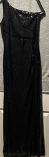 Angel Fashions Black Formal Long Dress - L - 100% Polyester - Sleeveless NWT