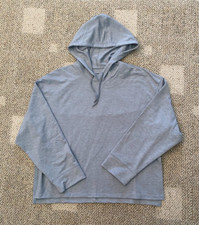 Nike Yoga Pullover Hoodie Top Fleece Gray Loose Fit Drop Hem DM7033 Women's M
