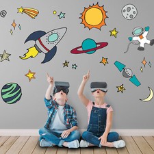 Hand drawn space wall sticker set  Space themed wall stickers  Wall decals