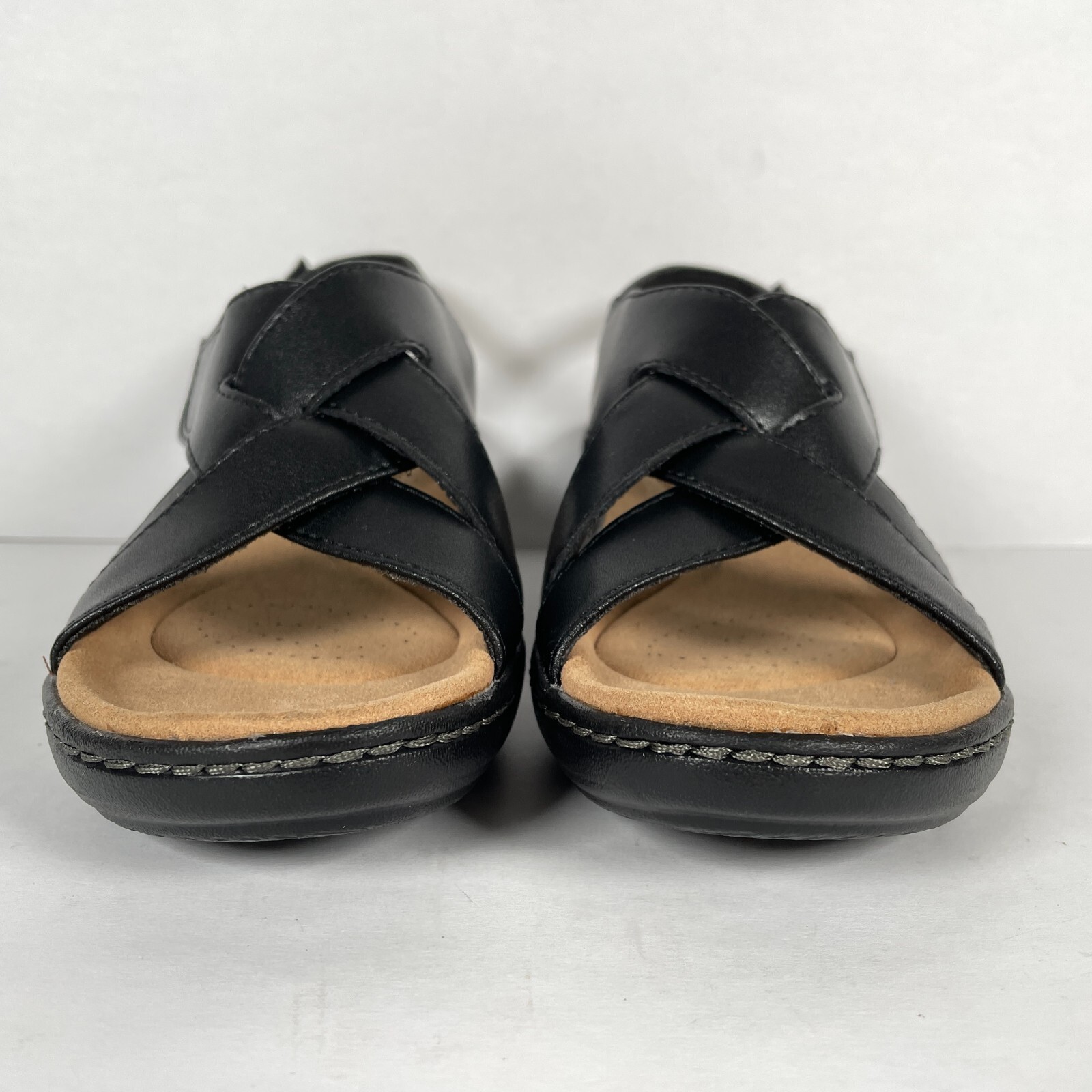 Clarks Merliah Echo Womens Size 7 M Black Leather Slingback Sandals