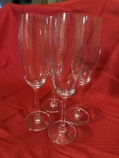 4 Crystalite Bohemia Champagne Glasses 9 1/2” Tall Perfect 4 Celebration