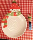 Hallmark Snowman Cheese / Appetizer Server plus Mitten Spreader — photo 2