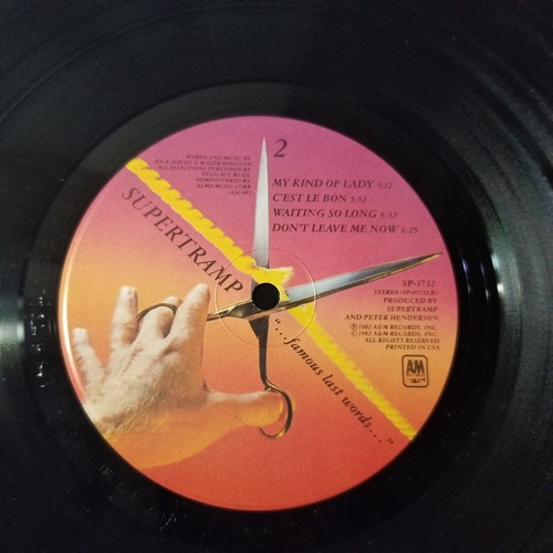 Supertramp - "...Famous Last Words..." ( 1982 LP Vinyl) A&M Records - SP-3732 - Picture 5 of 7